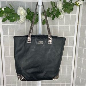 Jimmy Choo Parfums Black Pewter Croc Faux Leather Tote